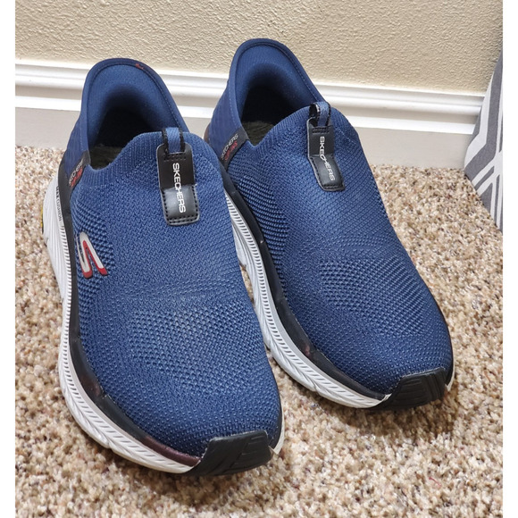 Skechers Slip‑Ins Max Cushioning Walking Shoes Men’s 11 Navy Goodyear Sole - Picture 10 of 12